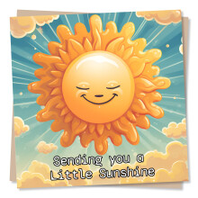 Get Well Soon Card - Sending You A Little Sunshine - Heartfelt Greetings Wish - Made in UK