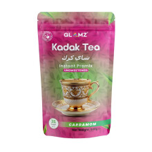 GLAMZ Kadak Tea- Cardamom Flavoured 3-in-1 Instant Premix- Milk, Tea & Sugar- Indian Style Authentic Premium Elaichi Karak Chai