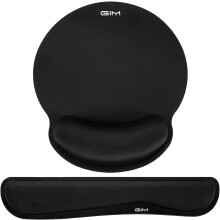 ICETEK Keyboard and Mouse Mat Set, Ergonomic Gel Filled Mouse Pad with Wrist Cushion Support with Memory Foam for Computer and Laptop (S-01)