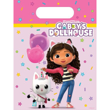 Gabby Dollhouse Plastic Party Loot Bags 23 x 16.5 cm Pack of 6 Multi-Coloured
