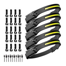 (5PCS) 1-5Pack Rechargeable Headlamps with Motion Sensor - 230 Wide Beam 5 Modes USB - C Waterproof for Camping