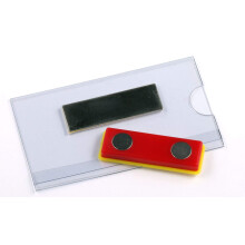 EUROPEL Magnetic Name Badge Holders with Magnet & Blank Card Insert Sheets | Horizontal ID Card Holder for School, Colleges
