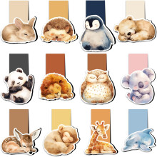 12 Pack Magnetic Bookmark, Tixlux Sleeping Animals Style Book Marker Clip Sets for Kid, Teacher, Students, Book Lovers, Animals Fans
