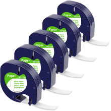 Compatible with Dymo Label Tape Paper White, Compatible with Dymo Letratag Refills 12mm x 4m 91200 S0721520 Band for LT-100H LT-100T LT-110T QX50 XR