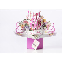 Happy 80th Birthday Pop-Up Greeting Card Original Second Nature 3D Pop Up Cards