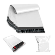 JeeJaan 50 Pcs White Postage Bags 12x16 Poly Mailers 305 x 405 mm Parcel Bags Envelope Courier Shipping Mailers Waterproof and Tear-Proof Postal