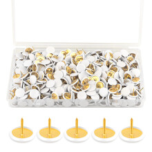 400 PCS White Drawing Pins Kit Round Head Thumbtacks Metal Push Pins Drawing Pins for Notice Board Decorative Thumb Tacks for Pinboard Bulletin Board