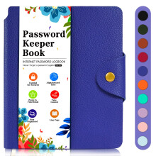 BLESWIN Password Book – Small Password Book Alphabetical with Tabs, Elegant PU Leather Password Journal, 15.3 x 13CM