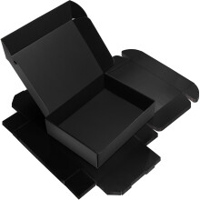 RLAVBL 12x9x3 Shipping Boxes 6 Pack, 30.5x22.9x7.7cm Black Corrugated Cardboard Box, Parcel Boxes for Posting, Small Business