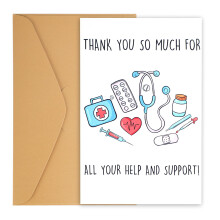 Thank You Card with Envelope, Thank You Cards for Practitioner Doctors Nurses Medical Staff Funny Physician Appreciation Note for Men Women Nursing