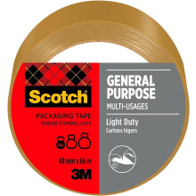 Scotch General Purpose Tape Brown 48 mm x 66 m 1 Roll/Pack - Ideal for Packing Boxes and Parcels