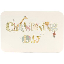 Christening Card - Greetings Card for Christening - Christening Card with Cute Animals - Christening Gifts - New Baby Gifts