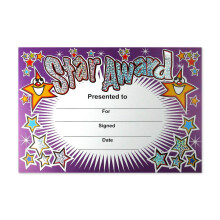 Sparkly Reward Certificates for Kids – Pack of 20 A5 Personalised Star Awards for Pupils, Teachers & Parents – School, Sports Day, Behaviour, Read