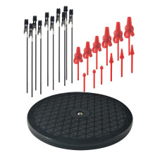 Magicrose 7.5" Round Heavy Duty Swivel Rotating Stand with 22 PCS Clip Sticks Spray Paint Clamps Airbrush Holder Clamp Model Making Tool