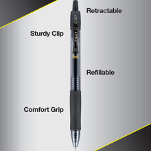 Pilot G2 Premium Refillable & Retractable Rolling Ball Gel Pens, Fine Point, Black, 8-Pack (15298)