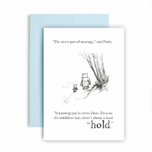 Huxters Wedding Day Card – Pooh and Piglet Marriage and Love – Always a Hand to Hold – Mr & Mrs, Just Married, Happily Ever After (Hand)