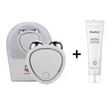 (White with Gel) 2025 Facial Electric Face Lifting Roller Massager EMS Microcurrent Face Skin Tightening Rejuvenation Face Massage Skin Beauty Care