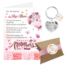 Mothers Day Card for Step Mum, Mothers Day Step Mum Gifts, Step Mum Mothers Day Card from Step Son Daughter with Envelope
