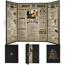 Thboxes Born In 1956 UK Birthday Poster,70th Birthday Gifts for Men Women Vintage Foldable Born In 1956 Newspaper