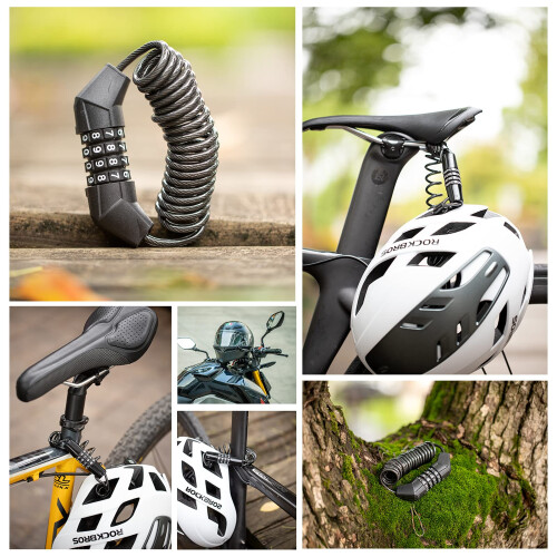 ROCKBROS Bike Helmet Lock Combination Padlock Bicycle Chain Lock 1