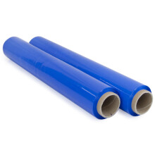 OFITURIA Wrapping Film 50 cm Wide and Stretchable up to 300 Metres Length – Manual Stretch Film Roll for Industrial Packaging (Blue, 2)
