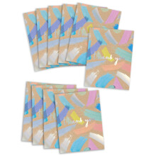 UK Greetings | Multipack of 10 Thank You Cards | Appreciation Cards | Bright Designs | With Envelopes | 125 x 195 x 15 mm