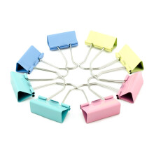 AKORD 51 mm Metal Binder Clip Clamp - Assorted Colours (Pack of 12)