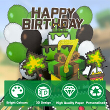YianHien 7th Birthday Card Boy, 3D Pop Up Birthday Card for 7 Year Old Son Grandson Nephew, Pixel Gaming Themed Birthday Greeting Cards, Happy Birthd