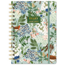 Academic Diary 2026-2027 - A5 Diary 2026-2027 Week to View, August 2026 - July 2027, Diary with Strong Twin-Wire Binding, Hard Cover, Elastic Closure
