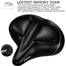 DAWAY C40i Ultra-Comfortable Oversized Bike Seat - Memory Foam Padded Bicycle Saddle for Men Women - Compatible with Peloton, Exercise, Mountain