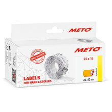 Meto Price Gun Labels (2212 mm, Single-line, Fluorescent Orange, 6,000 Labels, Permanent, for METO, Contact, Sato, Avery, Tovel, Samark etc.)