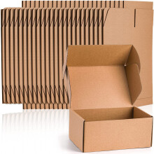 Jucoan 25 Pack 23 x 15 x 10cm Shipping Boxes, Small Corrugated Cardboard Box, Brown Cardboard Mailing Boxes