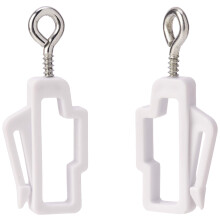 Merriway BH03997 (2 Pcs) Curtain Track Rail Stop Ends to Fit White Line White - Pack of 2 Pieces