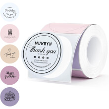 MUNBYN Morandi Spring 50mmx50mm Round Thermal Labels, Colorful Thermal Sticker Labels for Canning, Baking, 150/1 Roll