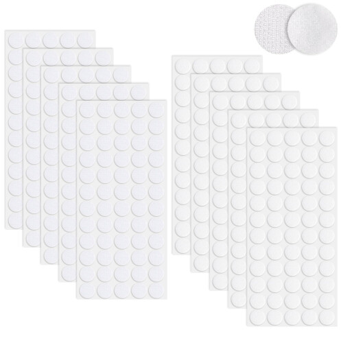 Redamancy Self Adhesive Dots, 600Pcs Sticky Hook and Loop Dots, 20mm Self Adhesive Dots Tapes, 300 Pairs Double Sided Hook Loop Dots Loop