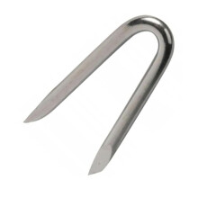 Merriway BH03726 (50 gm) Galvanised Netting Staple U-Nail, 30 mm (1.1/4 inch) x 3.56 mm - Pack of 50 gm (Approx. 12 pcs), Grey