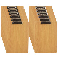 CYEER Clipboard A4 Pack of 12, Wooden Clipboard A4, Writing Board with Robust Clip and Hole for Restaurants, Schools, Offices to Written Records