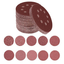 Toowood 100pcs 125mm Sanding Discs, 8-Hole Dustless Hook & Loop sand paper, 60-600 Multi-Grit Professional Abrasive Discs for Orbital Sander