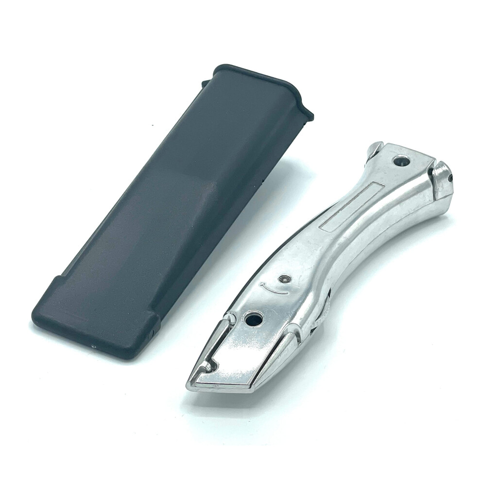 Tradeunderlay Silver Knife Carpet Fitter Economy Tool With Holster 5051226928635