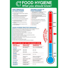 Rubigo Food Hygiene Stickers - Health and Safety Guide Food Labels - A4 Food Temperature Safety Sign, Self Adhesive Stickers