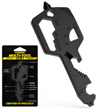 Key Shaped Pocket Multitool 20-in1 Multi Tool, Stainless Steel Keychain Utility Gadget,Gift for Men, Women, Father,Groomsmen, Valentine's, Birthday