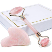 Jade Roller & Gua Sha, Face Roller, Facial Beauty Roller Skin Care Tools, Massager for Face, Eyes, Neck, Body Muscle Relaxing and Relieve Fine Lines a