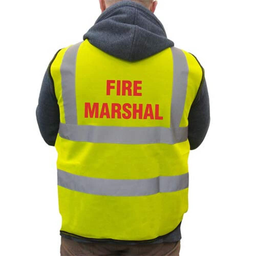 VSafety L-Fire Marshal Basic High-Visibility Safety Vest, Large, Yellow