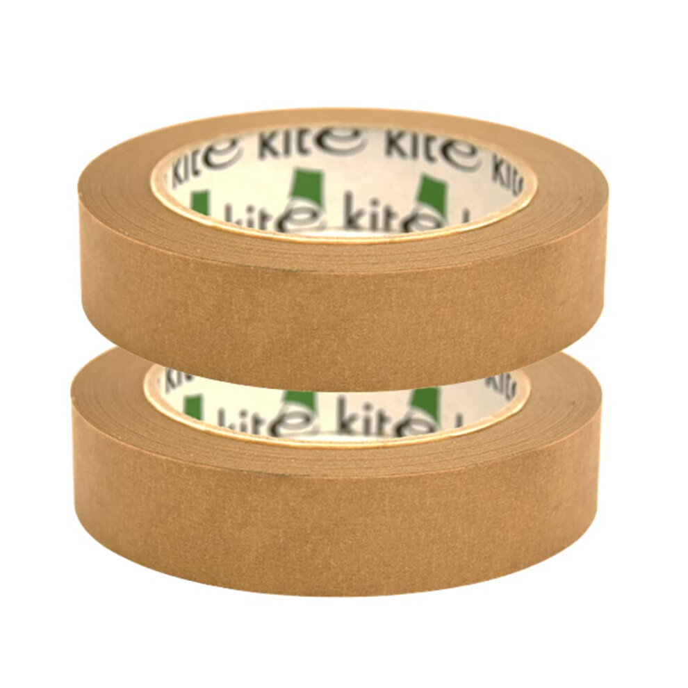 2X 25Mm X 50M Framer's Tape - Brown Masking Tape - Self-Adhesive Kraft Paper Material, Ideal For Picture Framing, Masking, Decorating And Or Packagin 5009546842728