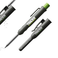 Tracer Deep Hole Construction Pencil with Site Holster (120mm, Extendable 2B Carpenter Pencil with Inbuilt Sharpener)