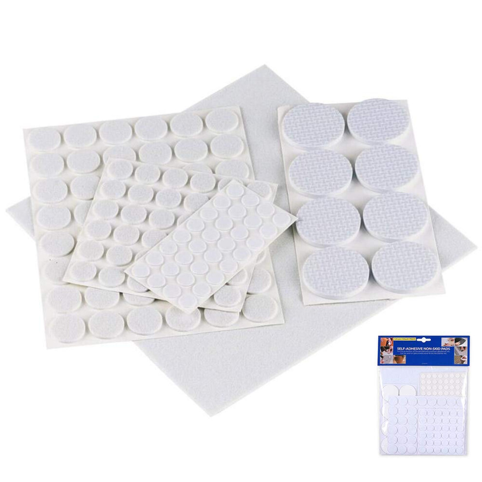 125 Pieces Assorted Furniture Felt Pads Heavy Duty Round White Floor Protectors Great For Chairs Sofas Table Legs Premium Quality Self Adhesive Stick 5051226897221