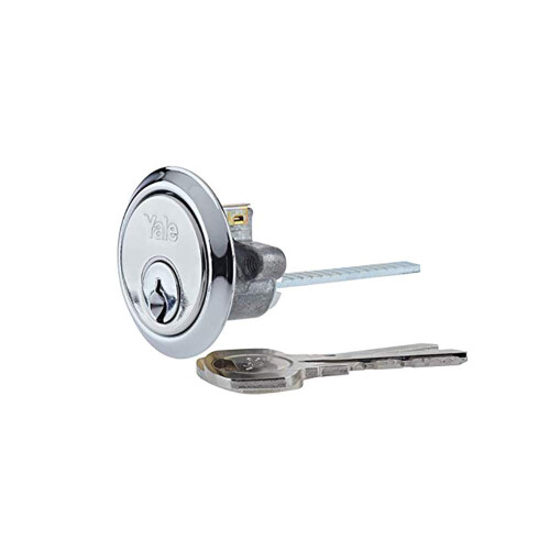 Yale Yale Replacement Rim Cylinder, Suitable for Doors, 4 Keys Provided, P-chrome, 4 Keys, 38 - 57 mm