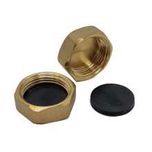 Pipestation Blanking Caps 3/4" Pack of 2 - For Washing Machine and Sink Waste Pipe - Durable Brass Construction for Plumbing - Radiator Blanking Cap