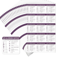 Allergen Labels, 450 pcs Allergen Stickers, Food Allergy Labels Stickers, Warning Label for Commercial, Kitchens, Catering, Outlets (5 x 5 cm)