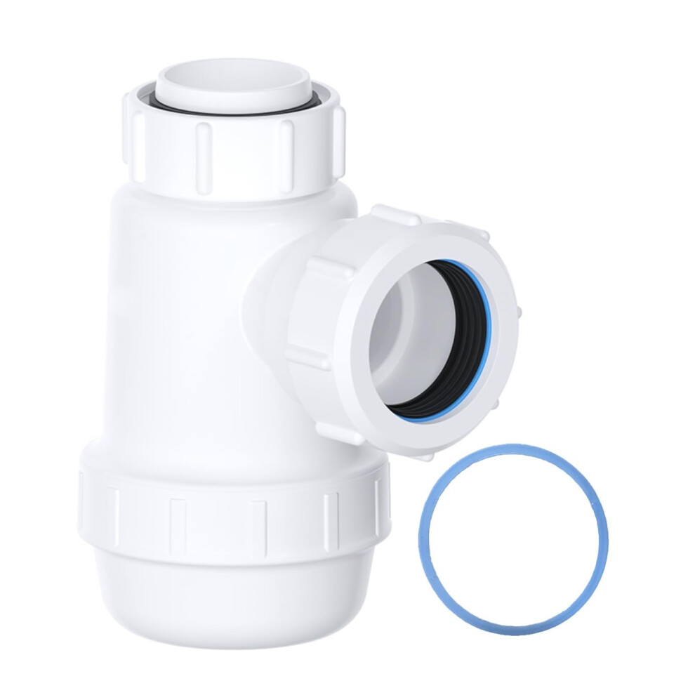 Plumbez Shallow Bottle Trap 32Mm 1-1/4" With Anti-Slip Ring, Space Saving 38Mm Seal Kitchen Sink Waste Kit, Bs En274-1 Compliant Urinal Bottle Sink T 5771825743544